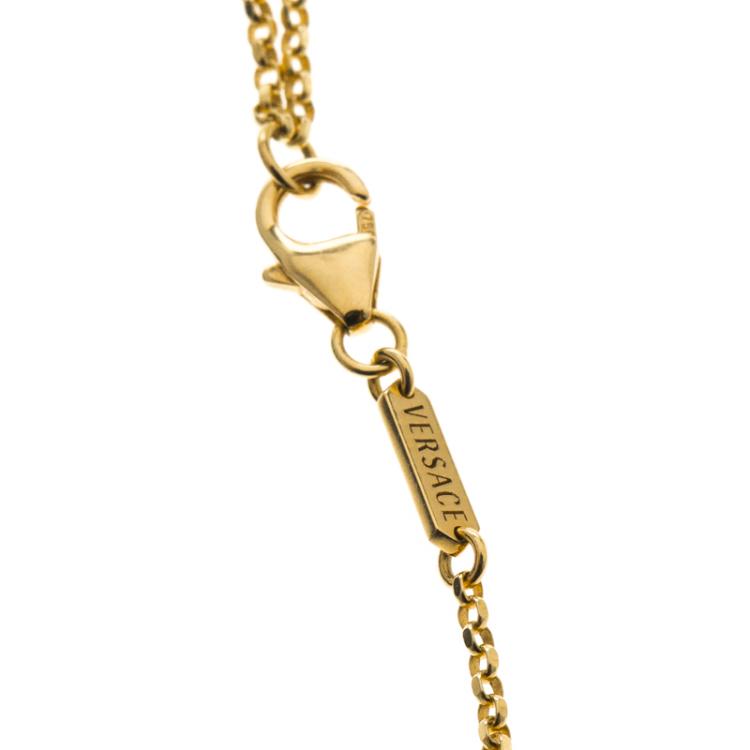 Pre Owned Versace Silver & 18k Gold Medusa Necklace