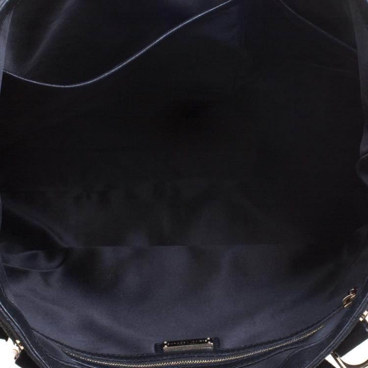Pre Owned Versace Black Suede Fringe Tote