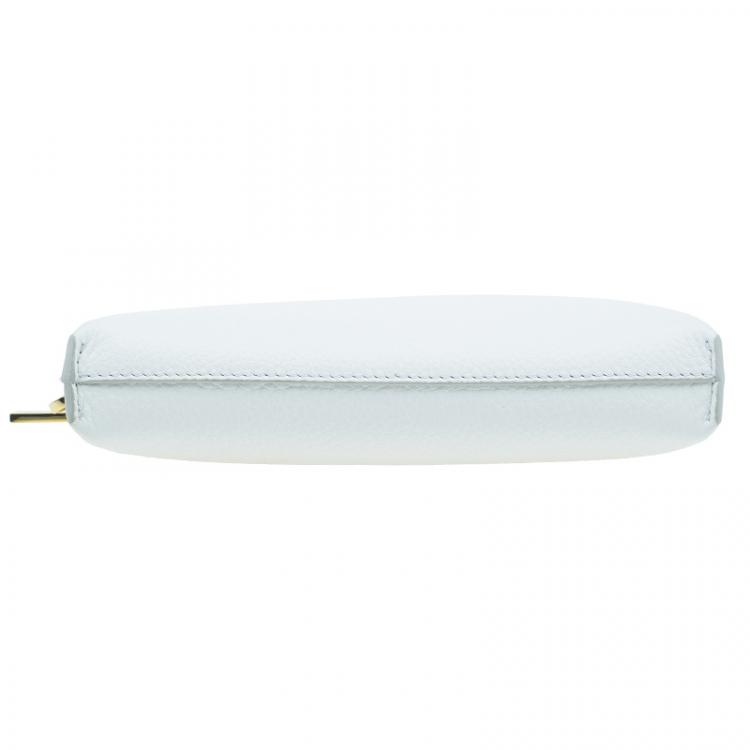 Pre Owned Versace White Leather Small Medusa Clutch