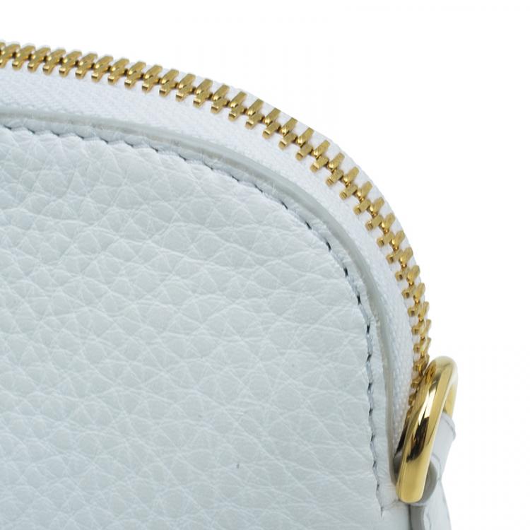 Pre Owned Versace White Leather Small Medusa Clutch