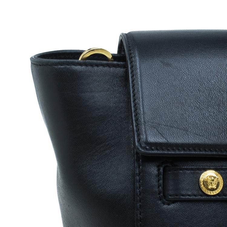 Pre Owned Versace Black Python and Leather Large Signature Tote