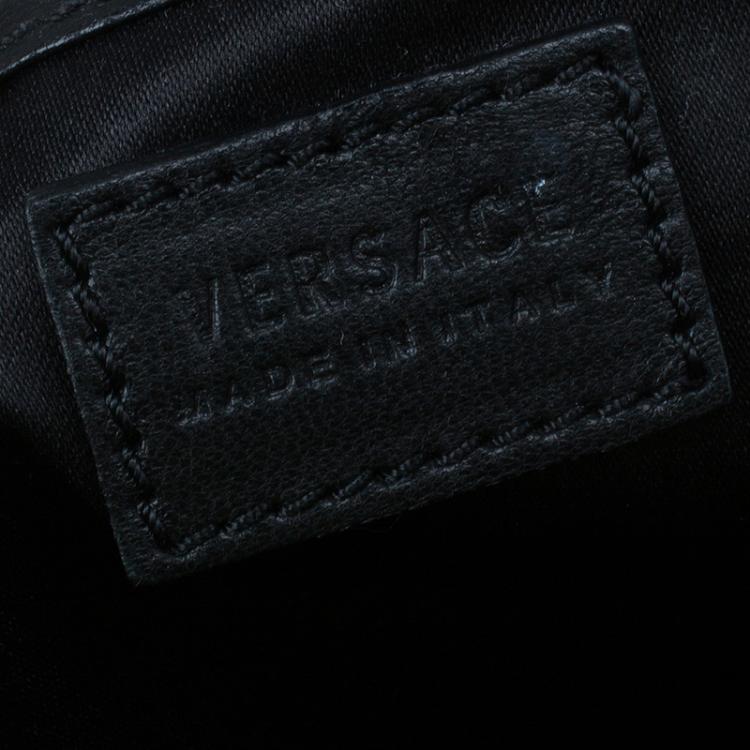 Pre Owned Versace Black Python and Leather Large Signature Tote