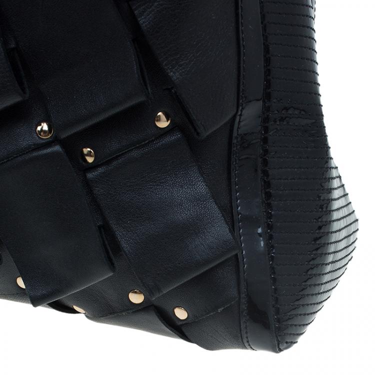 Pre Owned Versace Black Leather Vanitas Shopping Tote