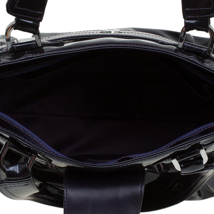 Pre Owned Versace Purple Patent Leather Vanite Tote