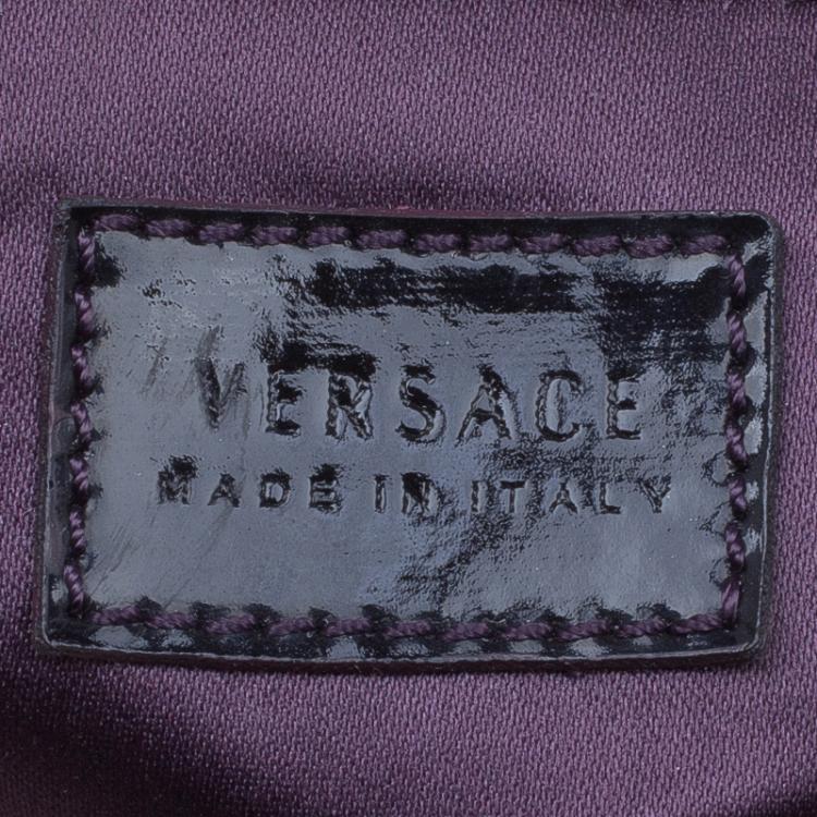 Pre Owned Versace Purple Patent Leather Vanite Tote