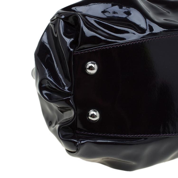 Pre Owned Versace Purple Patent Leather Vanite Tote