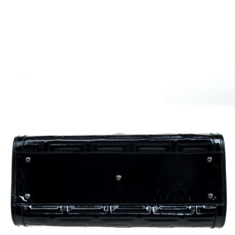 Pre Owned Versace Couture Black Quilted Patent Leather Shoulder Bag