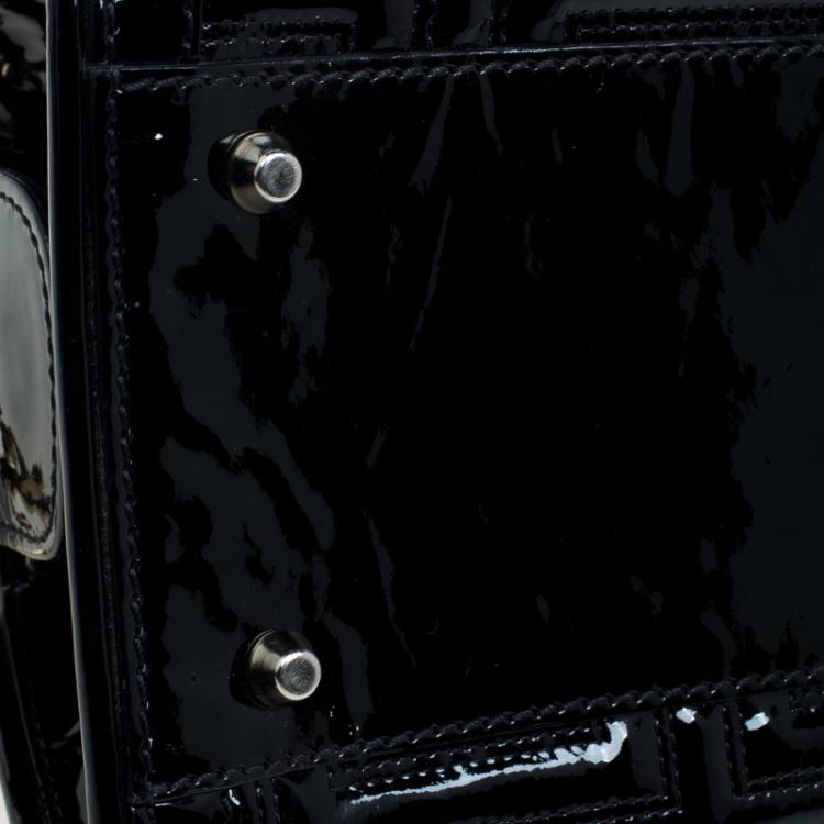 Pre Owned Versace Couture Black Quilted Patent Leather Shoulder Bag