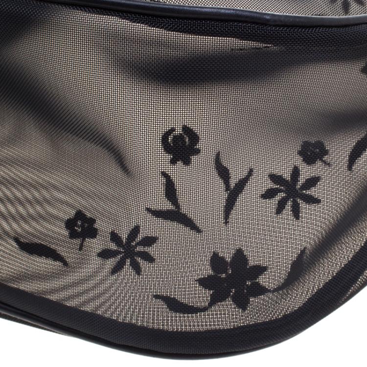 Pre Owned Versace Black Mesh Vintage Shoulder Bag