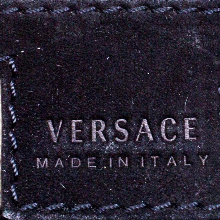 Pre Owned Versace Black Leather and Suede Satchel
