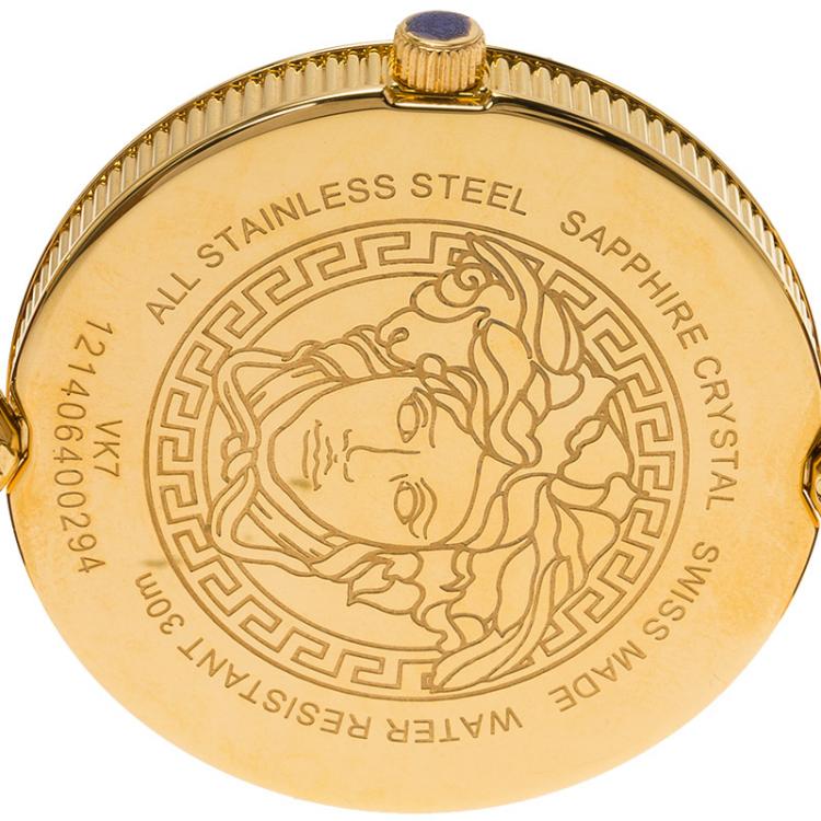 مملوكة مسبقًا Versace Purple Gold-Plated Stainless Steel Vanitas Women's Wristwatch 40MM