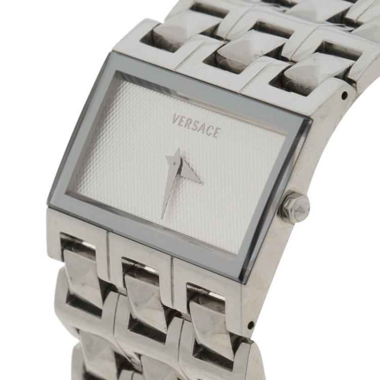 Pre Owned Versace White Stainless Steel 75Q Women's Wristwatch 32MM
