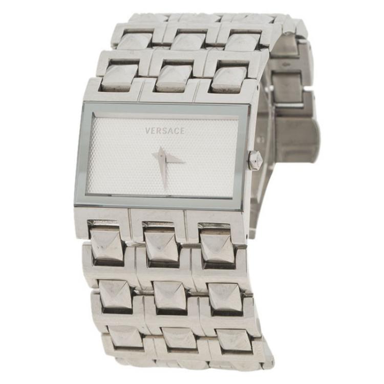 Pre Owned Versace White Stainless Steel 75Q Women's Wristwatch 32MM