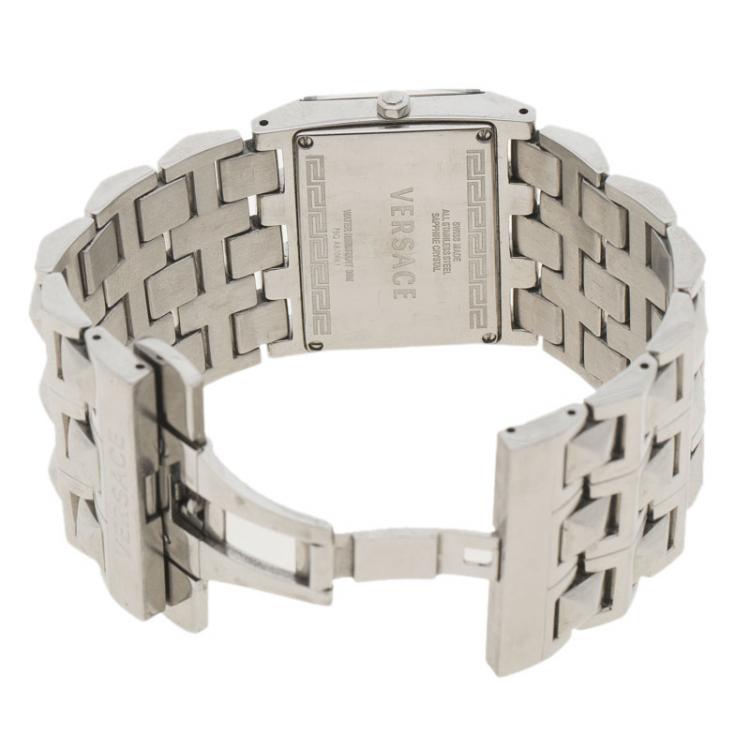 Pre Owned Versace White Stainless Steel 75Q Women's Wristwatch 32MM