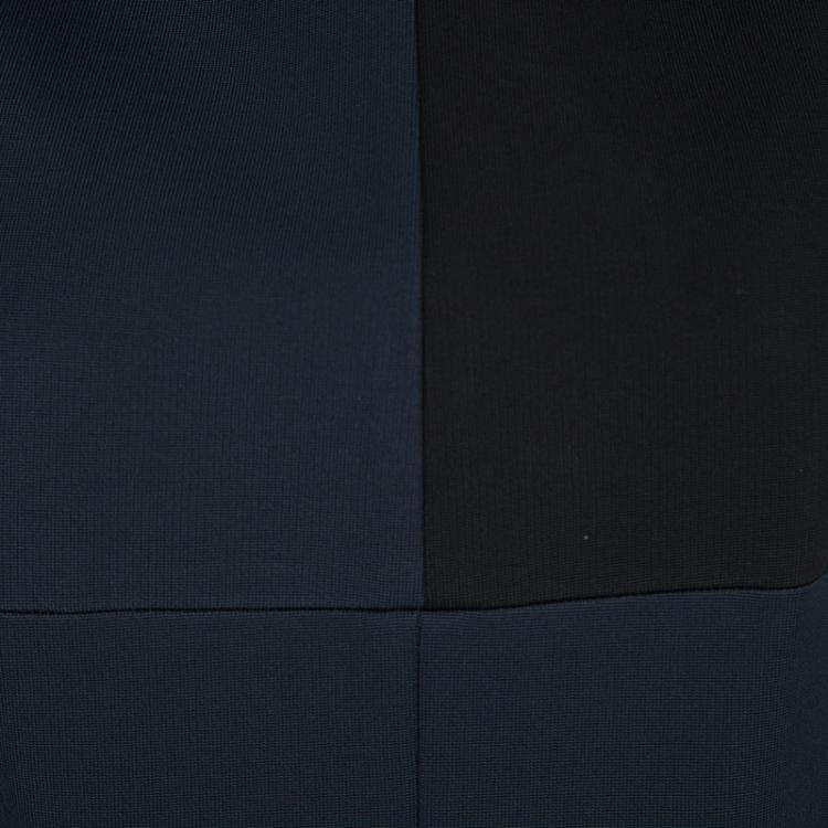 Pre Owned Victoria Beckham Colorblock Dense Rib Jersey Sleeveless Fitted Dress L