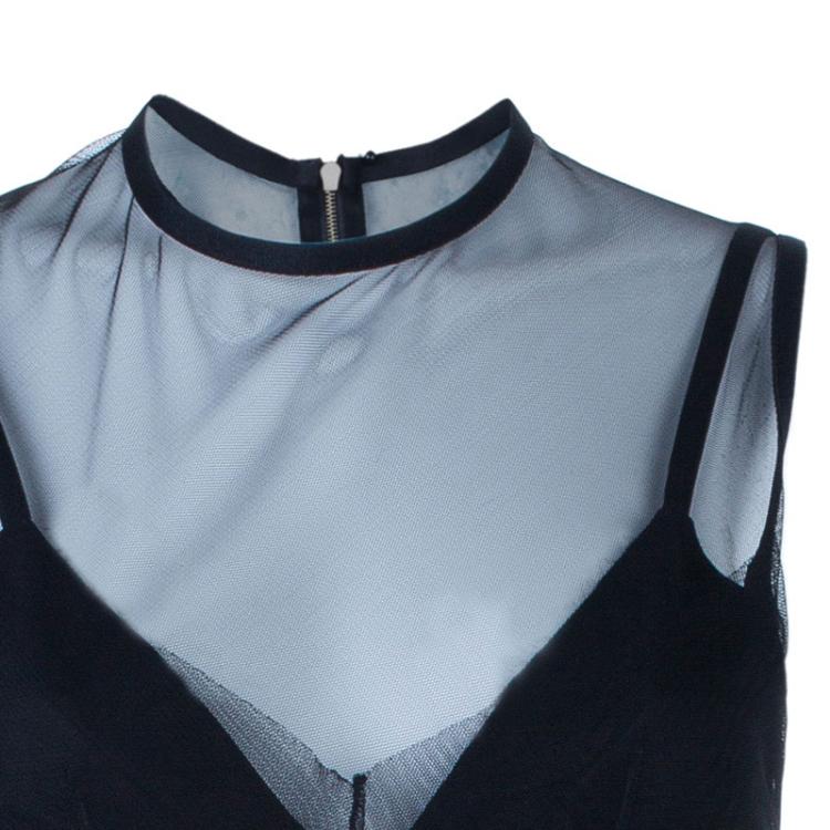 مملوكة مسبقًا Victoria Beckham Black Mesh Body-Con Dress S
