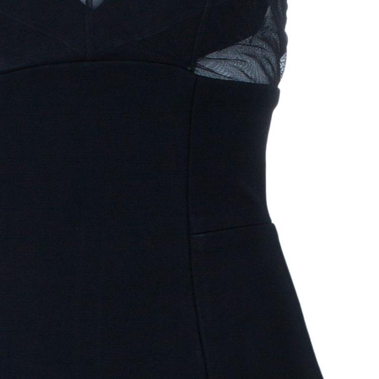 مملوكة مسبقًا Victoria Beckham Black Mesh Body-Con Dress S