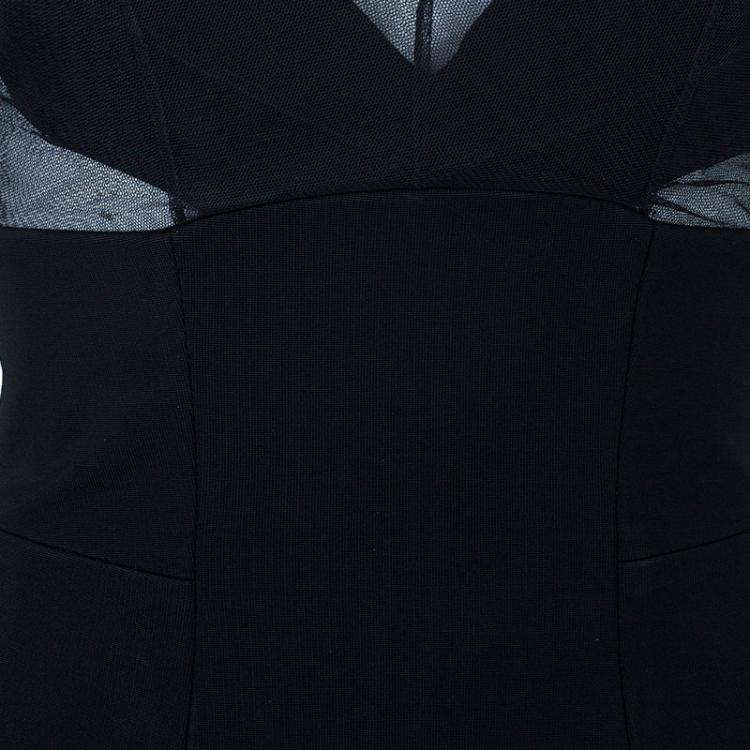 مملوكة مسبقًا Victoria Beckham Black Mesh Body-Con Dress S