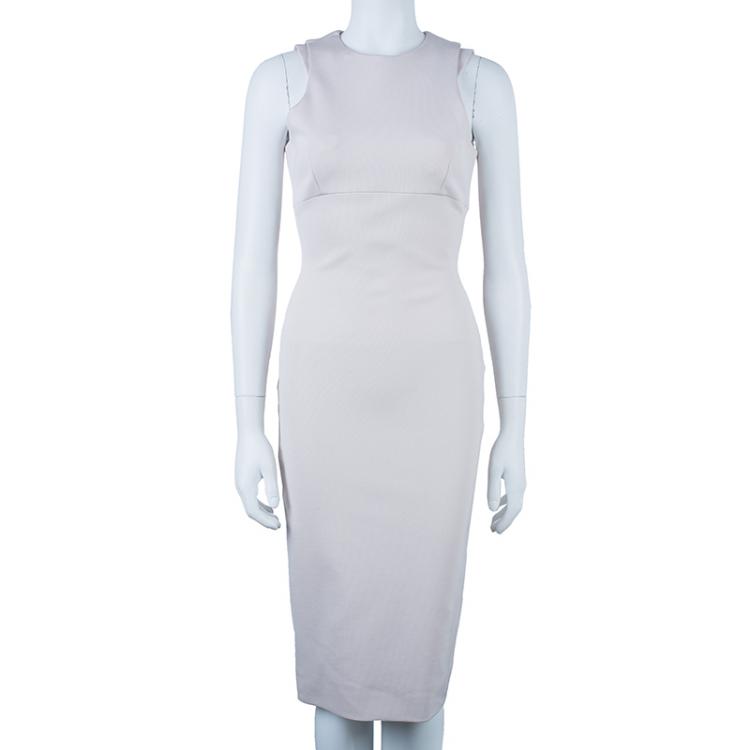 مملوكة مسبقًا Victoria Beckham Beige Shift Dress M