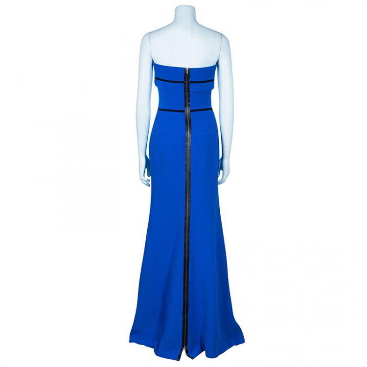 Pre Owned Victoria Beckham Blue Panel Gown M