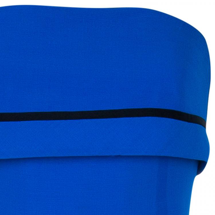 Pre Owned Victoria Beckham Blue Panel Gown M