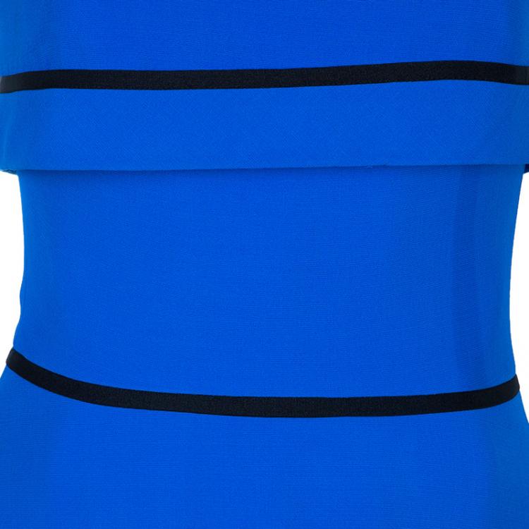 Pre Owned Victoria Beckham Blue Panel Gown M
