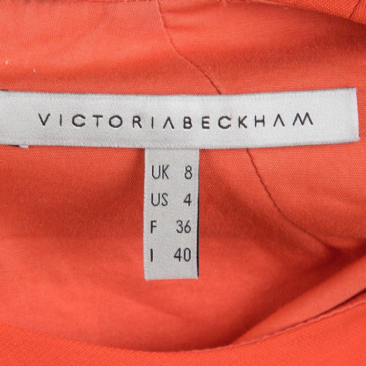 Pre Owned Victoria Beckham Red Sleeveless Paneled Dress S