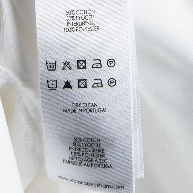 Pre Owned Victoria Beckham White Ruffle Bottom Shirt Dress M