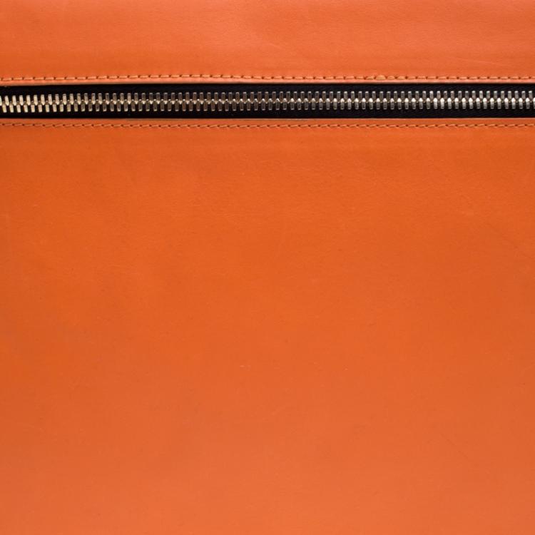 Pre Owned Victoria Beckham Orange Leather Clutch