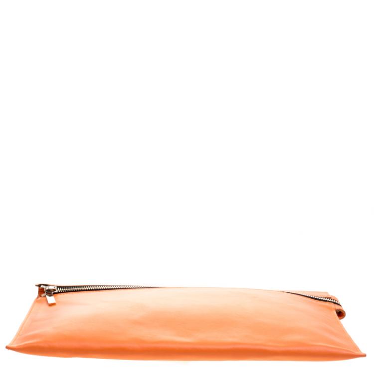Pre Owned Victoria Beckham Orange Leather Clutch