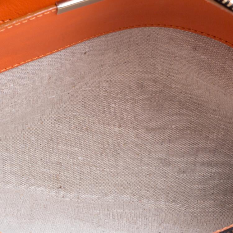 Pre Owned Victoria Beckham Orange Leather Clutch