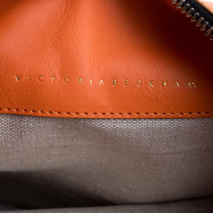 Pre Owned Victoria Beckham Orange Leather Clutch