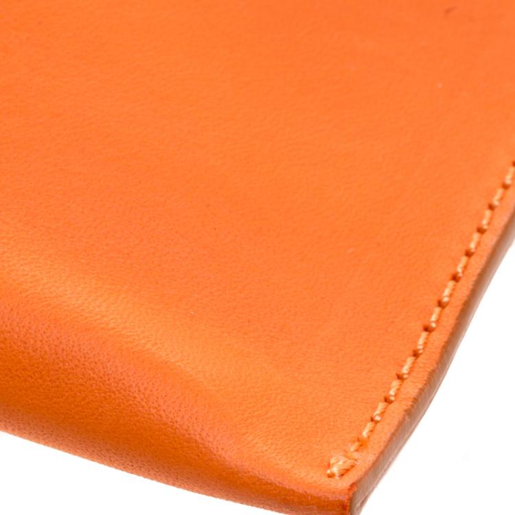 Pre Owned Victoria Beckham Orange Leather Clutch