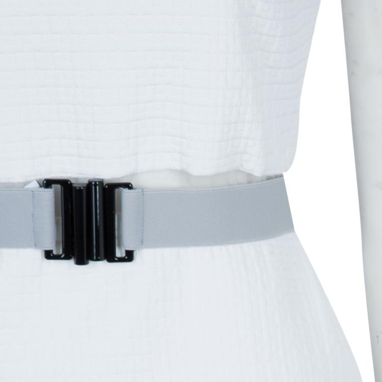 Pre Owned Victoria Victoria Beckham White Quilted Sheer Organza Insert Sleeveless Dress S