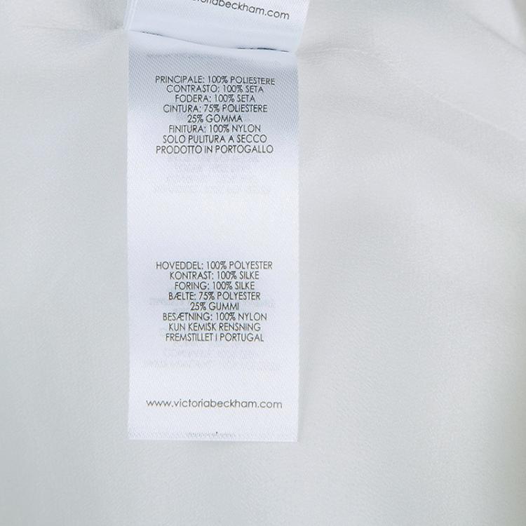 Pre Owned Victoria Victoria Beckham White Quilted Sheer Organza Insert Sleeveless Dress S