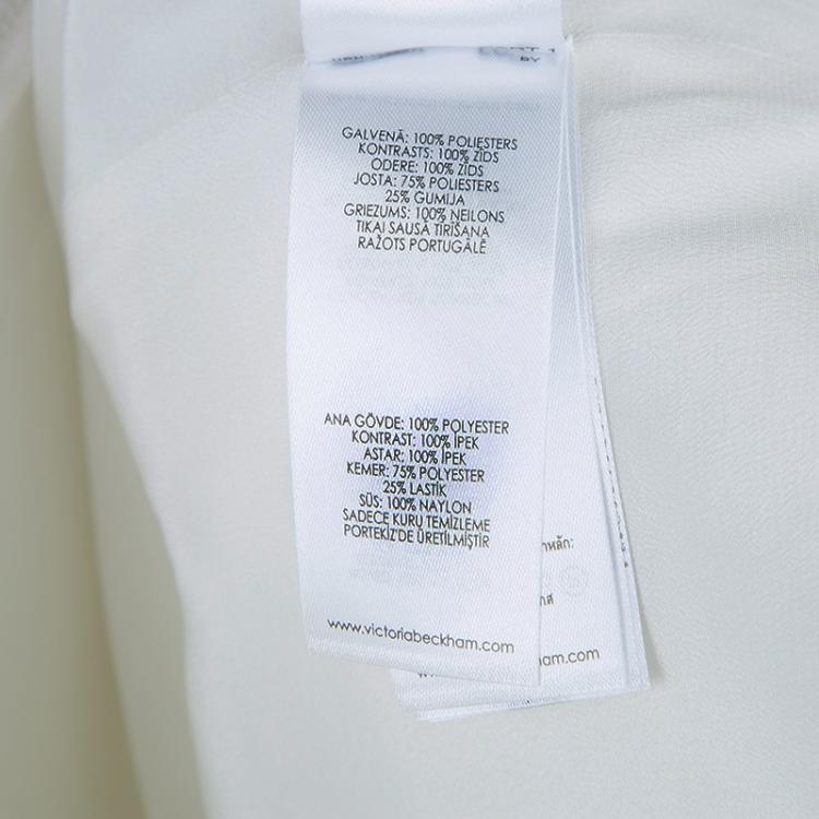 Pre Owned Victoria Victoria Beckham White Quilted Sheer Organza Insert Sleeveless Dress S