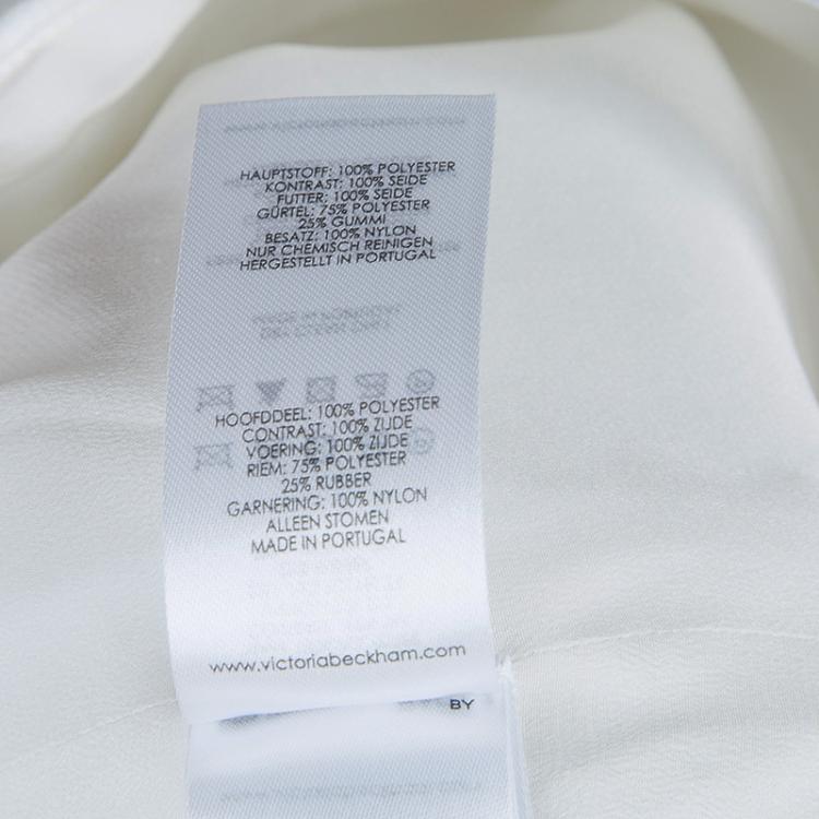 Pre Owned Victoria Victoria Beckham White Quilted Sheer Organza Insert Sleeveless Dress S
