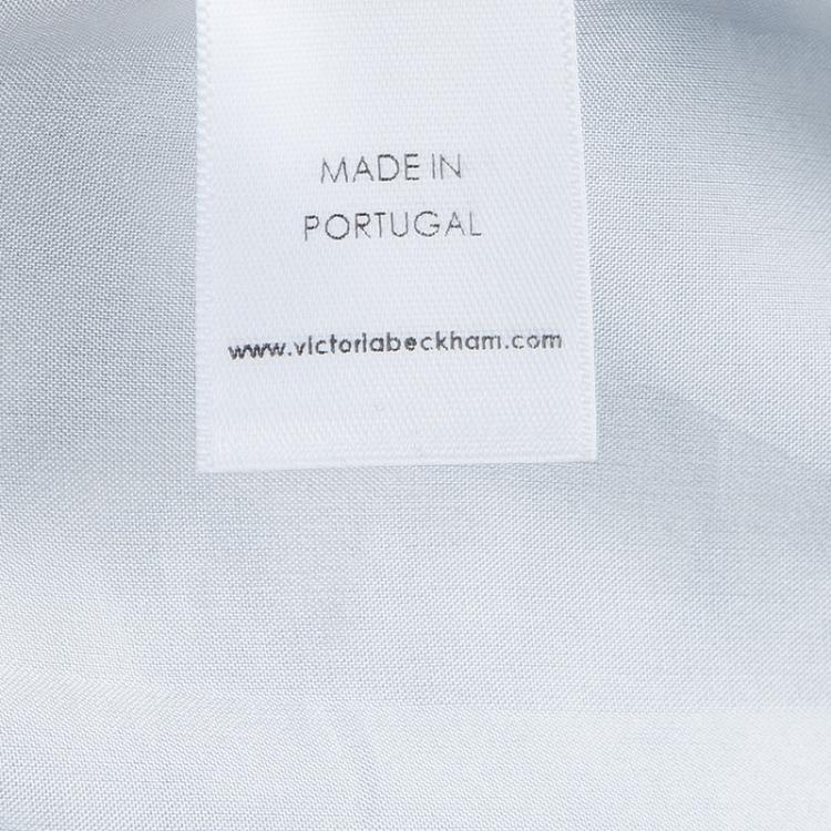 Pre Owned Victoria Victoria Beckham Blue and White Brocade Sleeveless Shift Dress L
