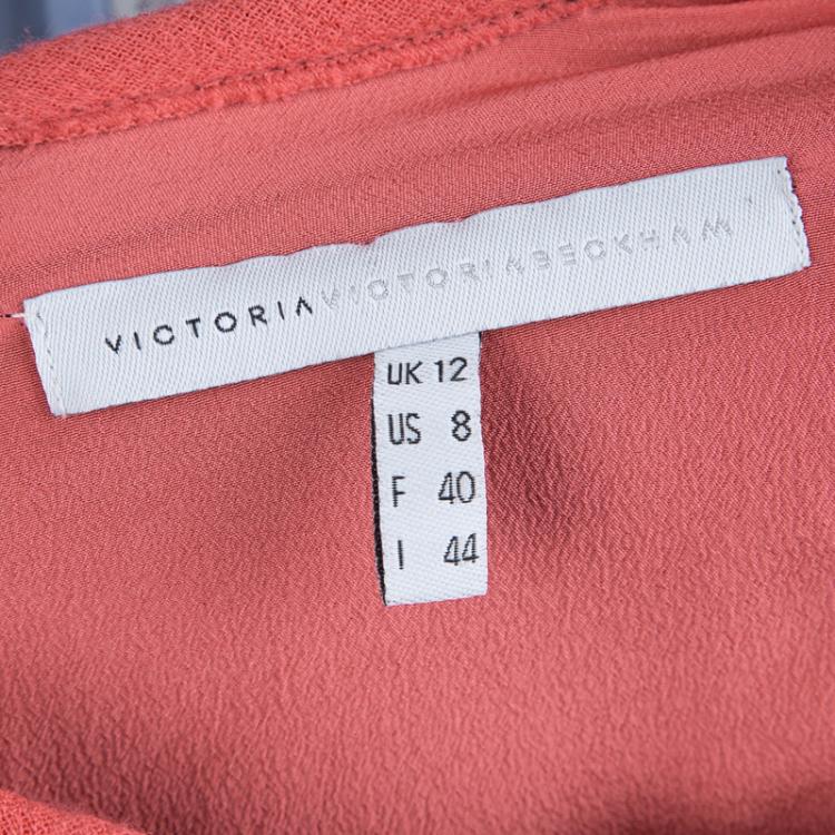 Pre Owned Victoria Victoria Beckham Colorblock Knit Belted Shift Dress M