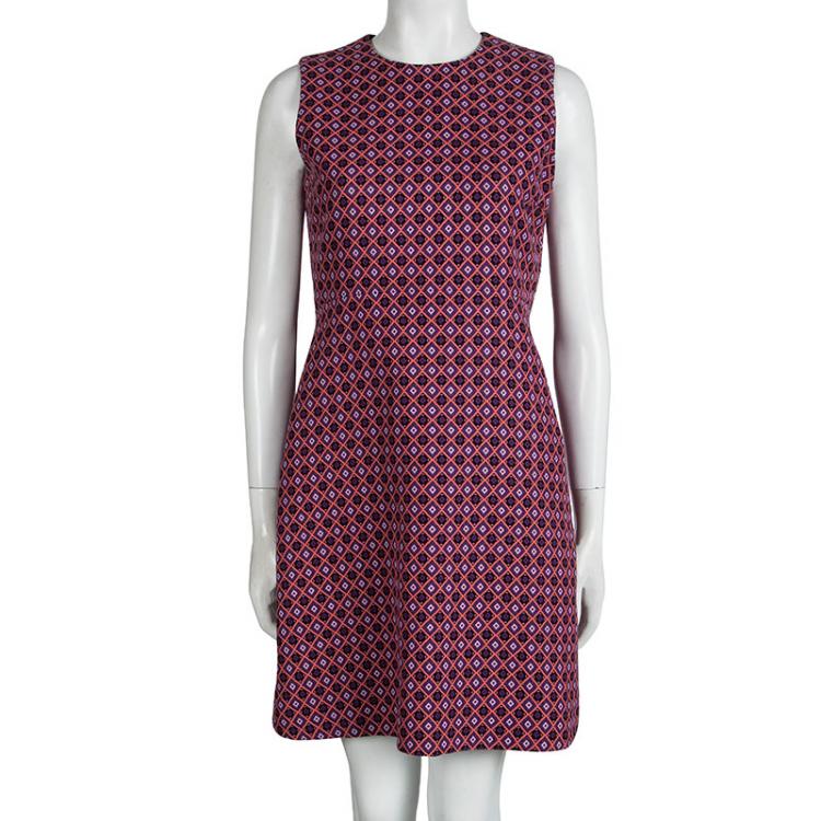 Pre Owned Victoria Victoria Beckham Multicolor Patterned Sleeveless Dress M