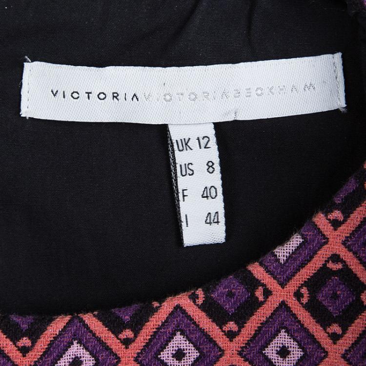 Pre Owned Victoria Victoria Beckham Multicolor Patterned Sleeveless Dress M