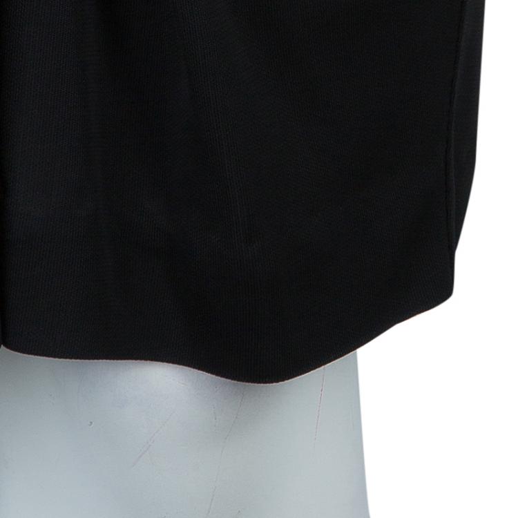 مملوكة مسبقًا Viktor & Rolf Black Knit Contrast Power Shoulder Overlap Dress M