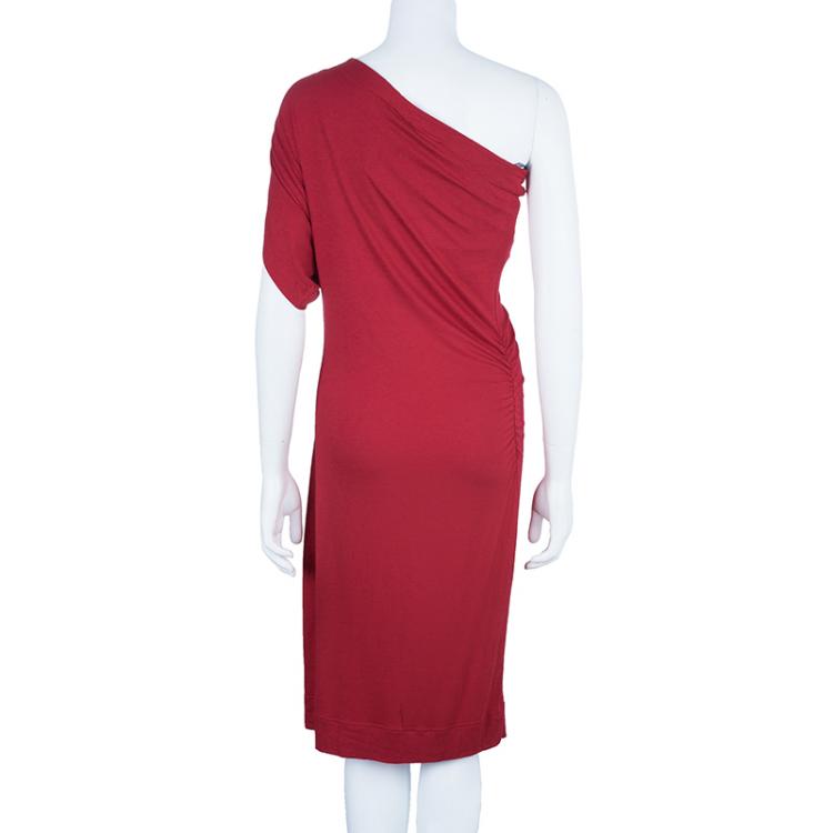 مملوكة مسبقًا Vivienne Westwood Anglomania Red Aster One Shoulder Jersey Dress XL