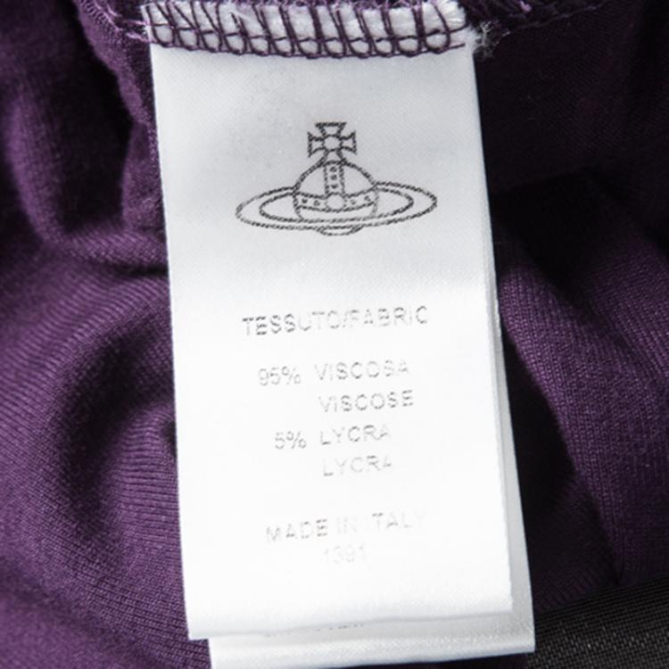 Pre Owned Vivienne Westwood Anglomania Purple Knit Draped Midi Dress S