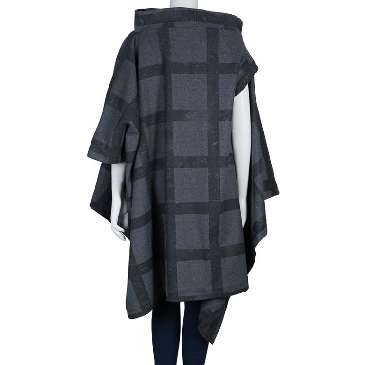 Pre Owned Vivienne Westwood Anglomania Gaia Plaid Wool Cape Coat S