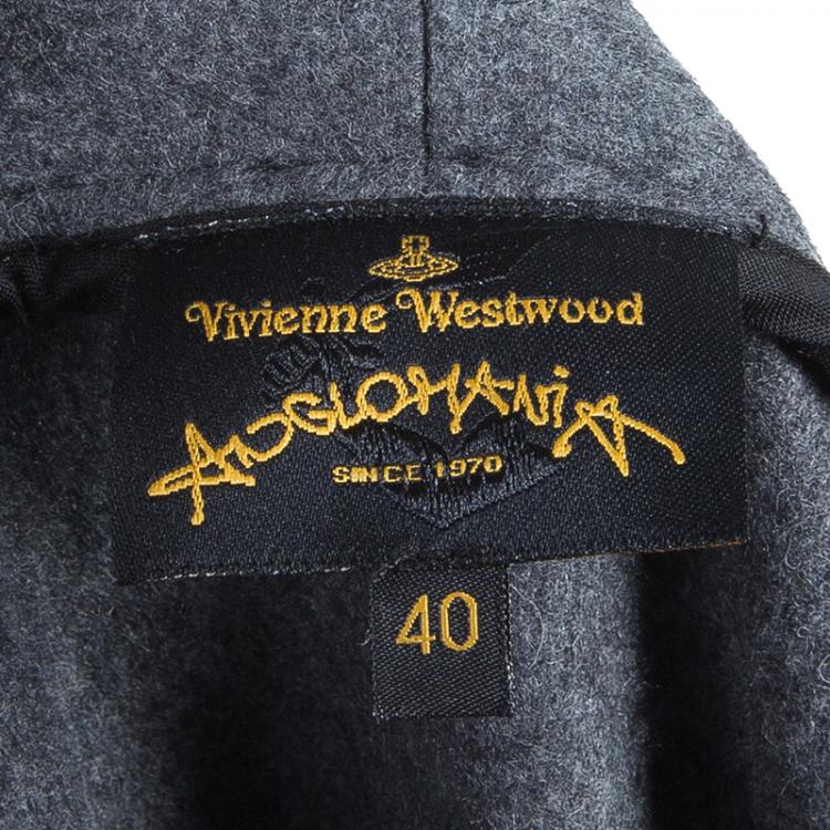 Pre Owned Vivienne Westwood Anglomania Gaia Plaid Wool Cape Coat S