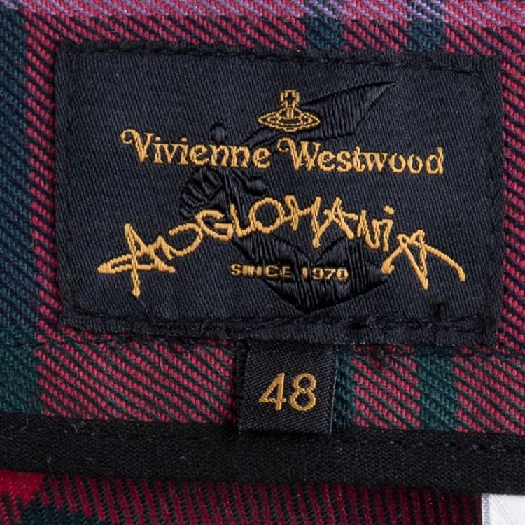 Pre Owned Vivienne Westwood Anglomania Plaid Wool Draped Philosophy Skirt L