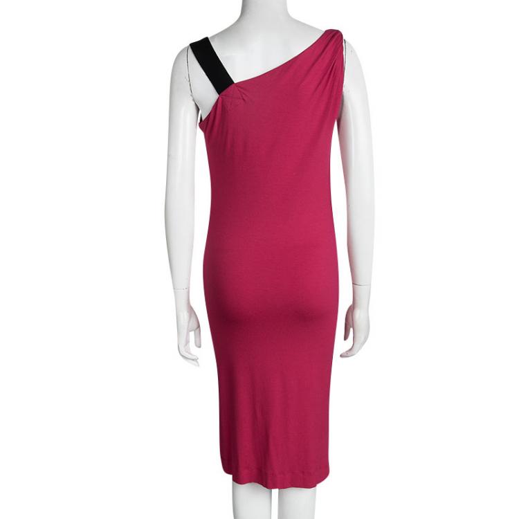 Pre Owned Vivienne Westwood Anglomania Red Contrast Strap Drape Detail Dress S
