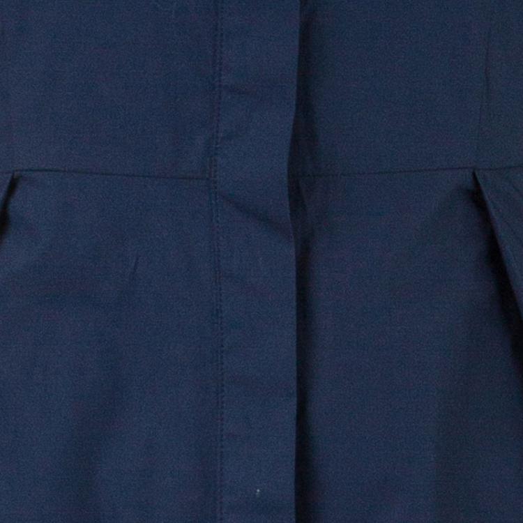 Pre Owned Weekend Max Mara Navy Blue Maxi Shirt Dress S
