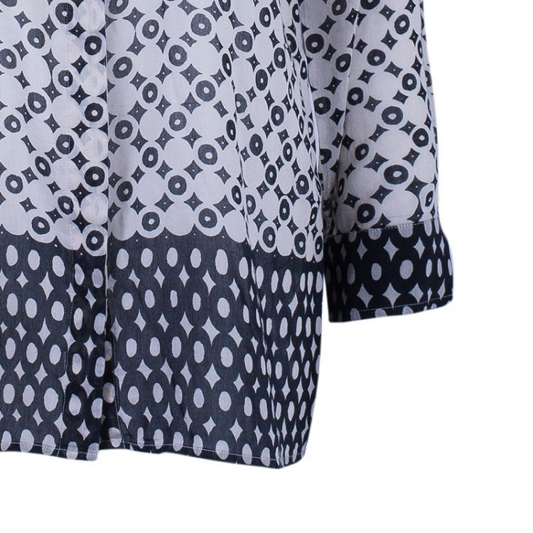 Pre Owned Weekend Max Mara Geometric Print Silk Shirt S